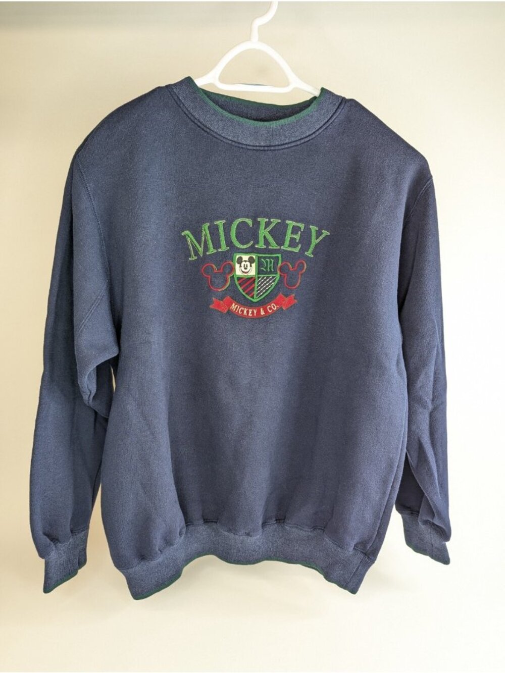 Mickey Mouse Womens XL Sweatshirt Navy Blue Embroidered by Genus Vintage Disney